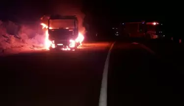 camión incendiado