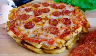 pizza de papas fritas