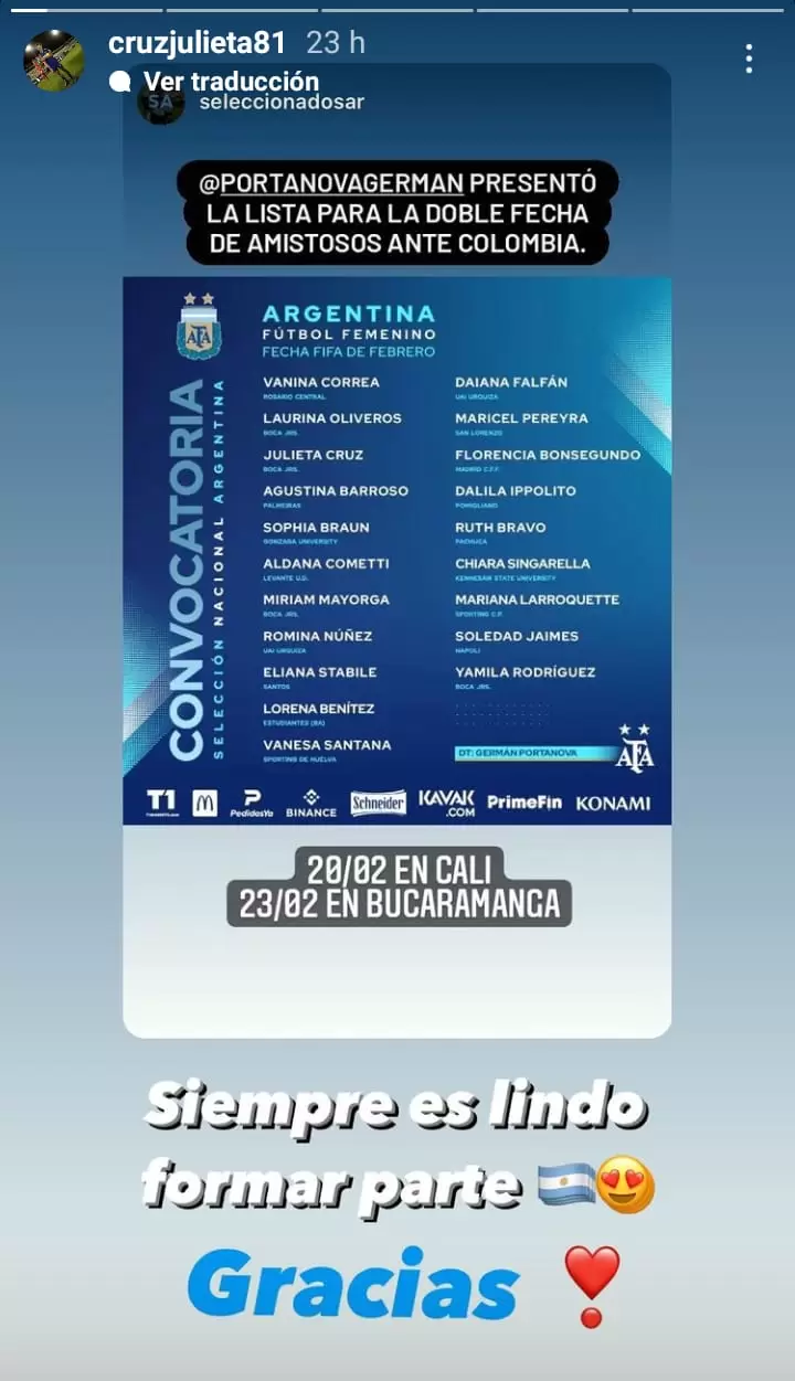 convocatoria julieta cruz