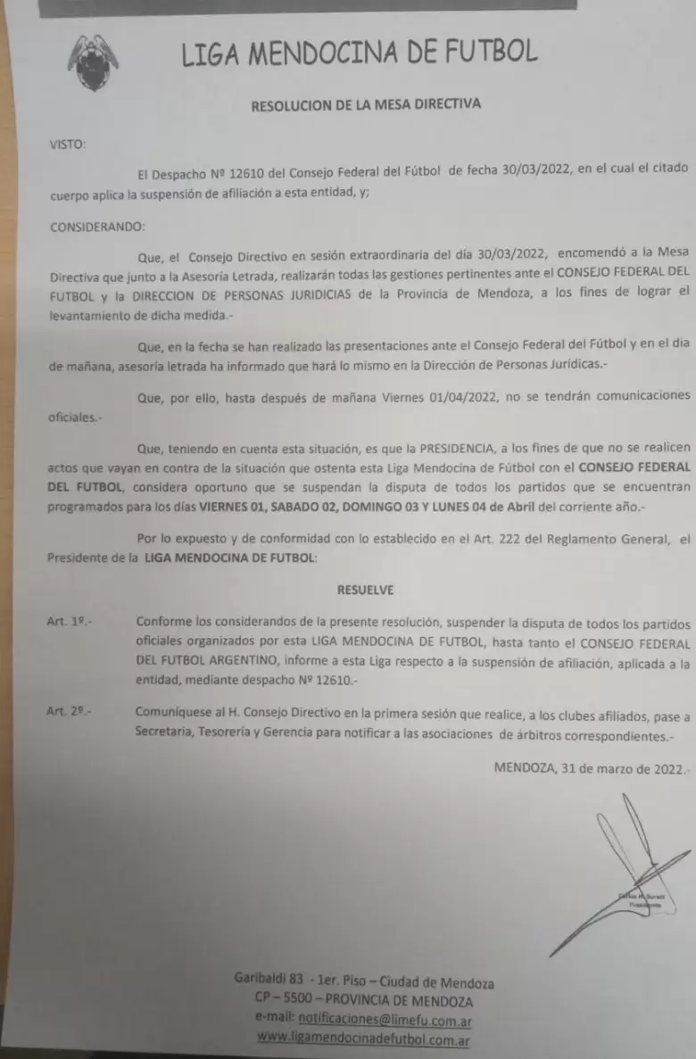 Nota liga mendocina