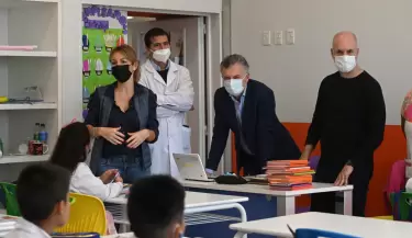 Macri y Larreta en un colegio