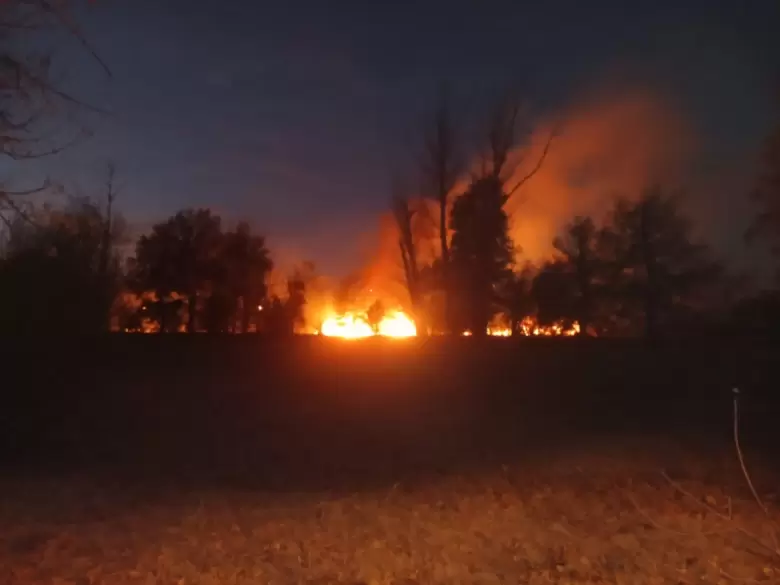 Incendio en el Parque Mariano Moreno de San Rafael