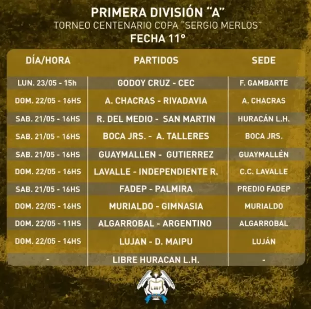 programacion fecha 11 primera a