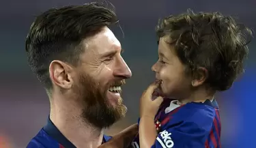 Lionel y Mateo Messi
