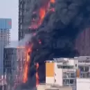 Así quedó el edificio que fue devorado por un incendio en China