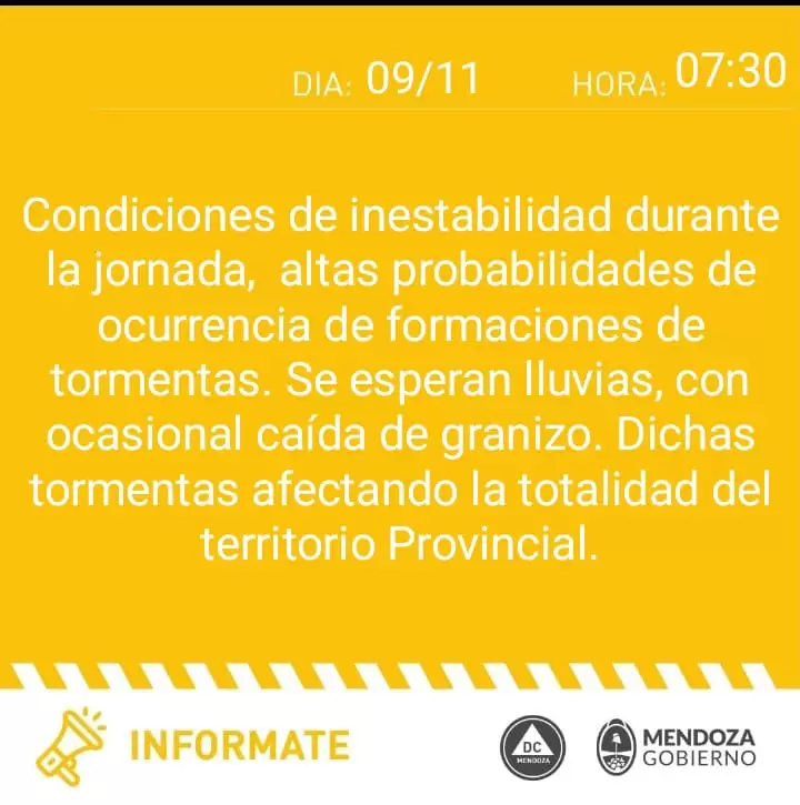 alerta por tormentas