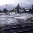 Manto blanco de granizo en San Carlos