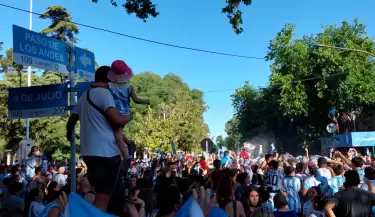 Triunfo de Argentina ante Australia - Festejos en San Martin