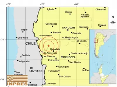 Epicentro sismo del 30 de mayo de 2023. Epicentro en Mendoza
Captura INPRES