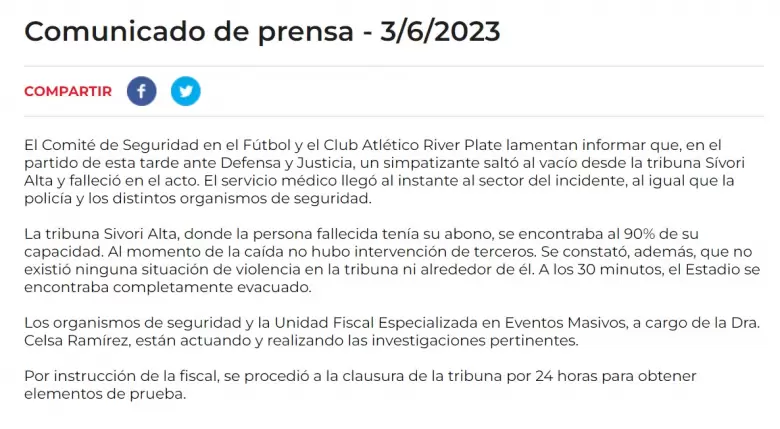 river muerte hincha