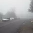 El Manzano Histrico, bajo una espesa niebla y con una tenue lluvia