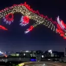 VIDEO: El increble espectculo en el que 1.400 drones forman un dragn chino gigante