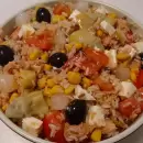 Receta de ensalada de arroz con queso barra