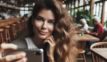mujer selfie