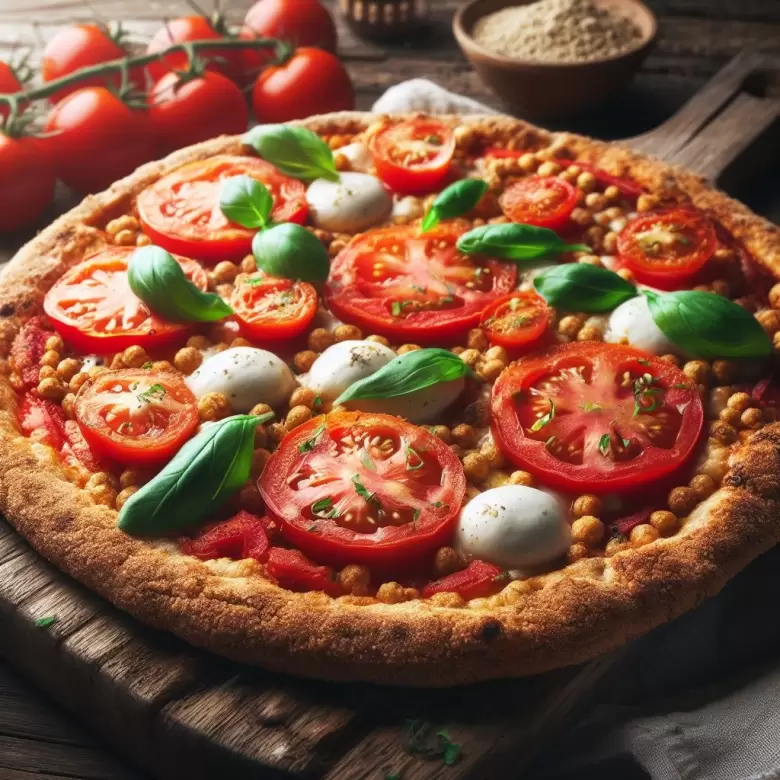 pizza de garbanzos
