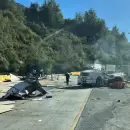 Las imágenes del camión accidentado en el ingreso a Chile