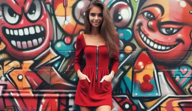 mujer pared