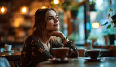 mujer cafe