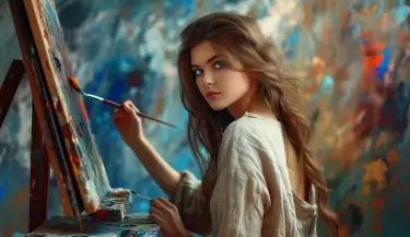 mujer pintando