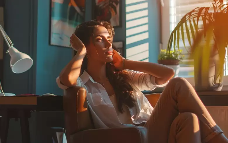 mujer relajada