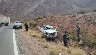 Accidente Uspallata Auto volcado