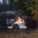 Un auto cay al vaco y se prendi fuego en San Carlos