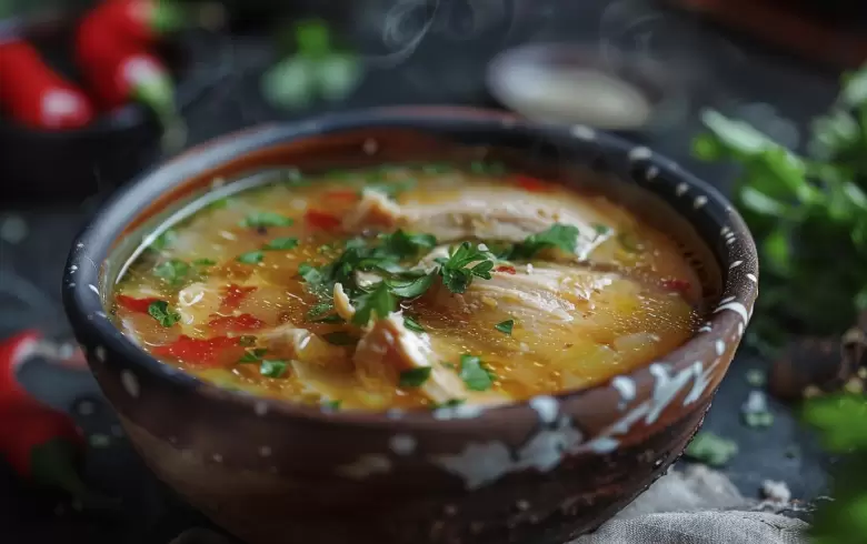 sopa de pollo