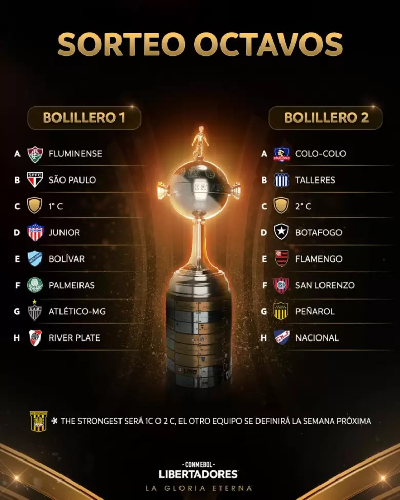 sorteo octavos libertadores