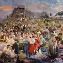 El mural que celebra el cine nacional: m�s de 100 pel�culas en una obra monumental