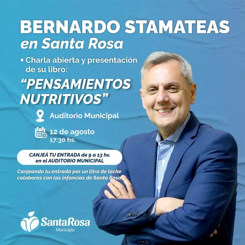 Bernardo Stamateas en Santa Rosa: Charla abierta y presentaci�n