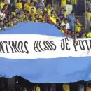 La agresiva bandera que mostraron los hinchas colombianos en Barranquilla