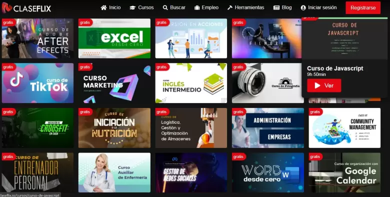 Cursos del Sitio web