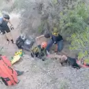 Cómo fue el rescate del ciclista que cayó en un sendero de Chacras