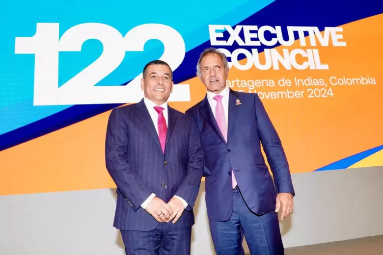 Daniel Scioli, el Secretario de Turismo, Ambiente y Deporte de la Nación, presente enebración del Best Tourism Villages de este jueves por la noche.