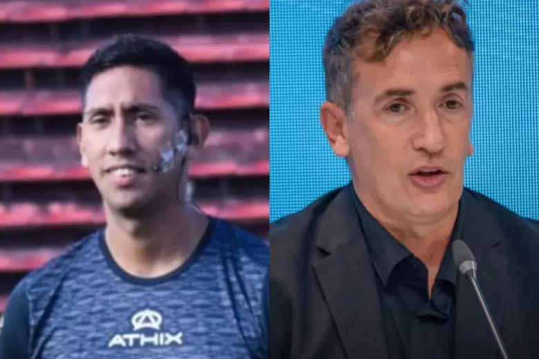 El �rbitro Nicol�s Jara y Federico Belugoy, director nacional de Arbitraje.