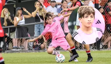 La Familia Messi acompa�� a Thiago en su debut en la Newell's Cup.