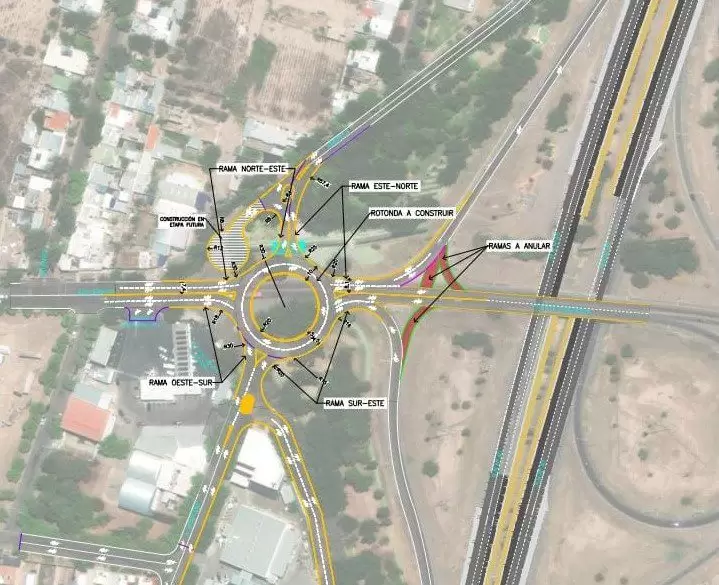 Planimetr�a general del nuevo ingreso a la Ciudad de Luj�n de Cuyo.