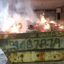 Prendi� fuego en un contenedor y lo detuvieron por las c�maras de seguridad