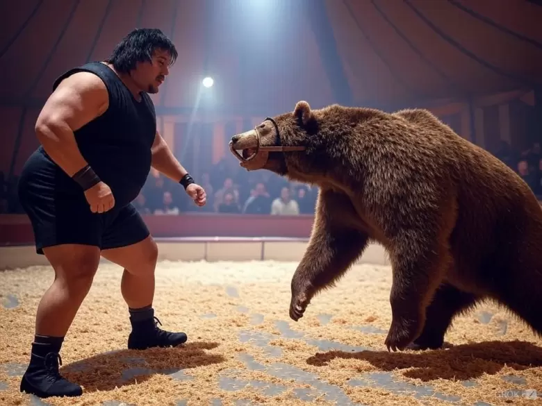 El d�a de la pelea del oso mombo y un vecino de Jun�n