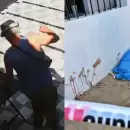 (Video) Un hombre que com�a en un restaurante, acuchill� y mat� a un perro en la vereda
