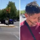(Video) Un limpiavidrios le salv� la vida a una mujer que quiso arrojarse a un canal en Guaymall�n