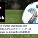 TikTok y f�tbol: Cu�les son los cinco clubes argentinos que arrasaron en la plataforma