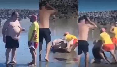 Cruce en una playa de Chubut