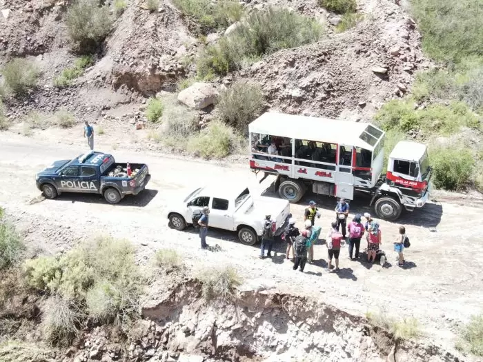 Crecida por lluvias en San Rafael, rescate a turistas - Foyo: Prensa Gobierno de Mendoza
