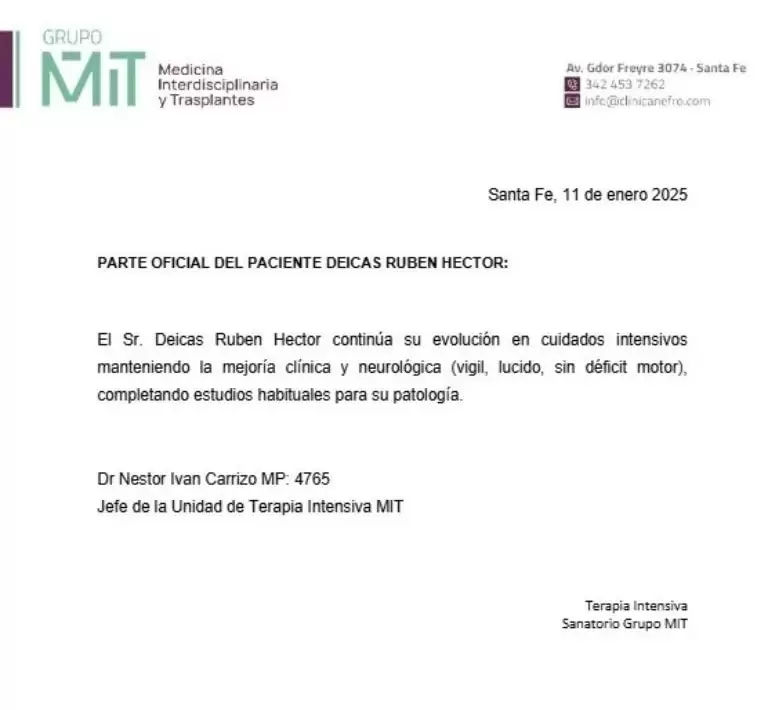 Qu� dice el nuevo parte m�dico de Cacho, cantante de Los Palmeras