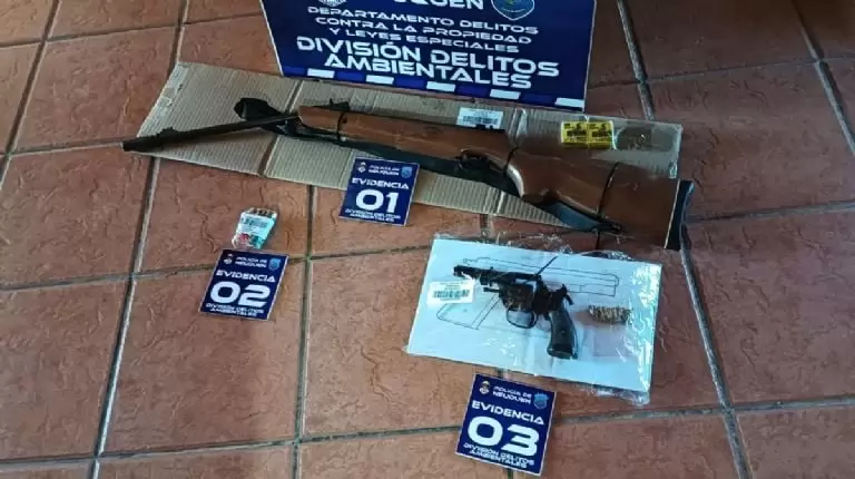 Secuestro de armas tras el allanamiento al domicilio