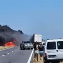 Grave accidente en la Ruta Nacional 7: Tres camiones chocaron, provocando un incendio y dejando un muerto