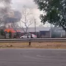 Incendio cerca de la Rotonda del Avión: dos locales y cinco viviendas afectadas