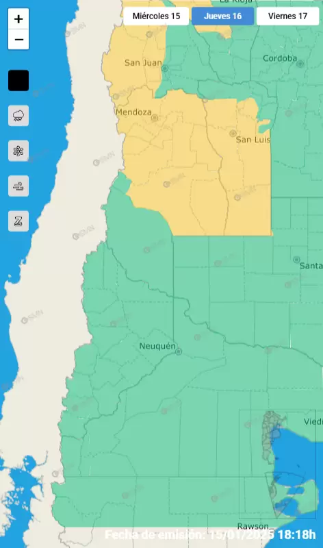 mapa de alertas SMN