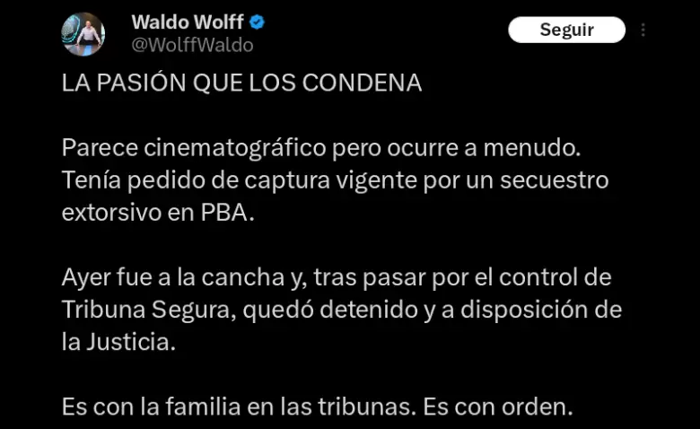 Detenido en River